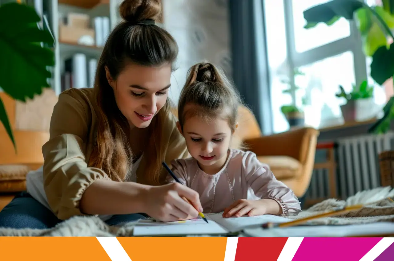 mother and daughter writing showing parent groups